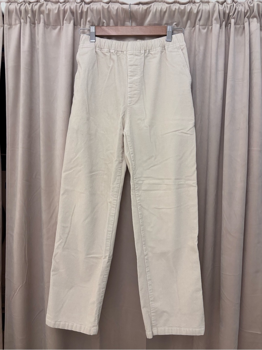 MUJI Women’s Cream Corduroy Pants - Size Small